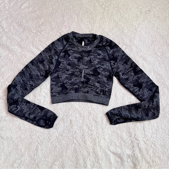 Gymshark camo adapt seamless long sleeve crop top - Picture 2 of 10